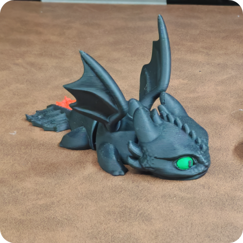Dragão Banguela 10cm - Como Treinar Seu Dragão | Impressão 3D Pintada à Mão